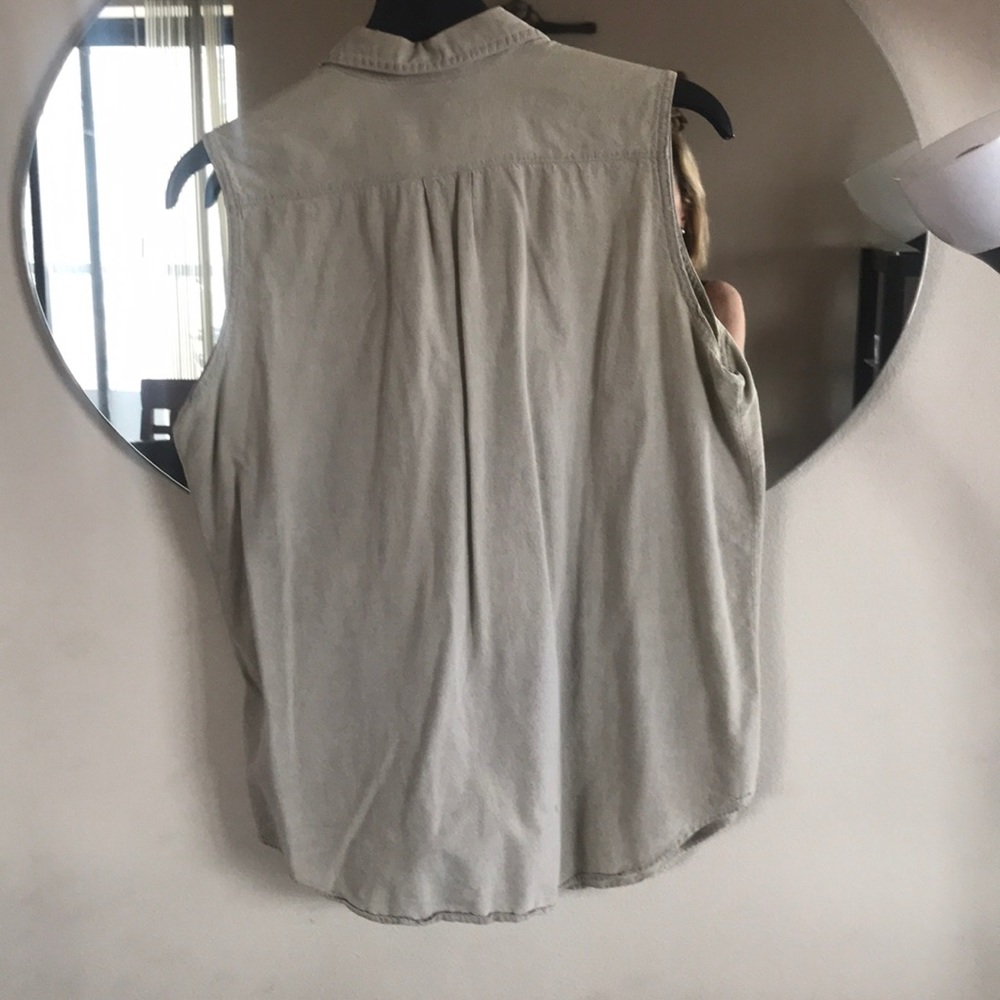 Linen and cotton khaki shirt - Picture 3 of 3